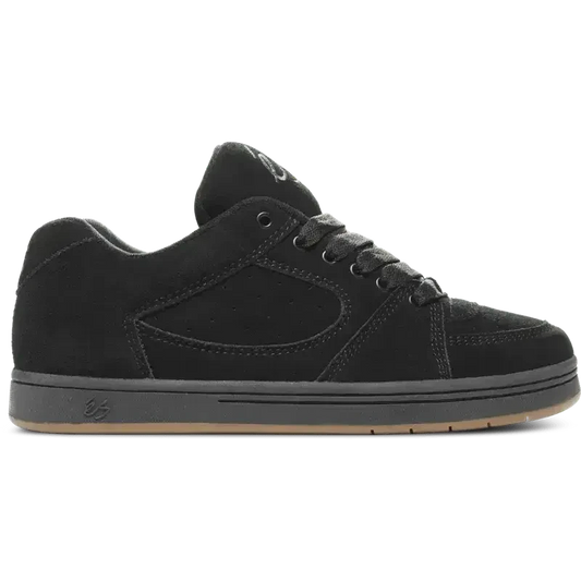 Accel OG skate shoe in Black, side profile | éS Skateboarding