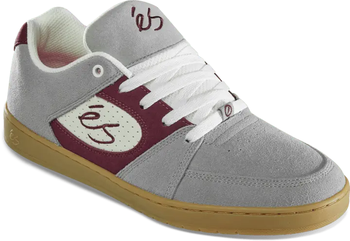 Accel Slim grey/burgundy - skate shoes | éS skateboarding Low-Top Shoe Es Footwear Sneakers Skate Style OG Premium