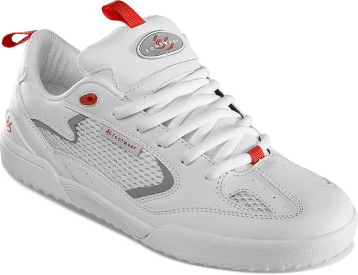 quattro - skate shoes - white/grey/red - esskateboarding