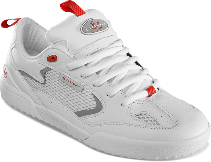 quattro - skate shoes - white/grey/red - esskateboarding