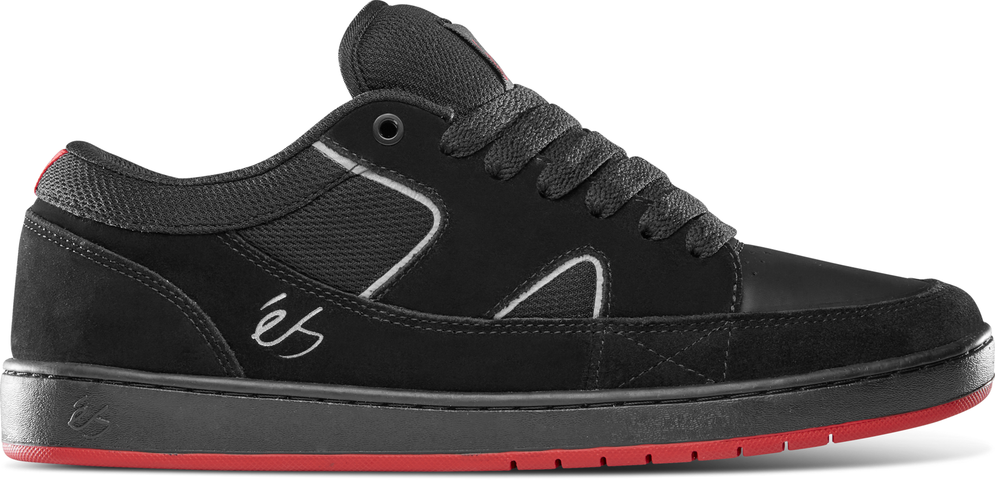 sophisto - skate shoes - black/black/red - esskateboarding
