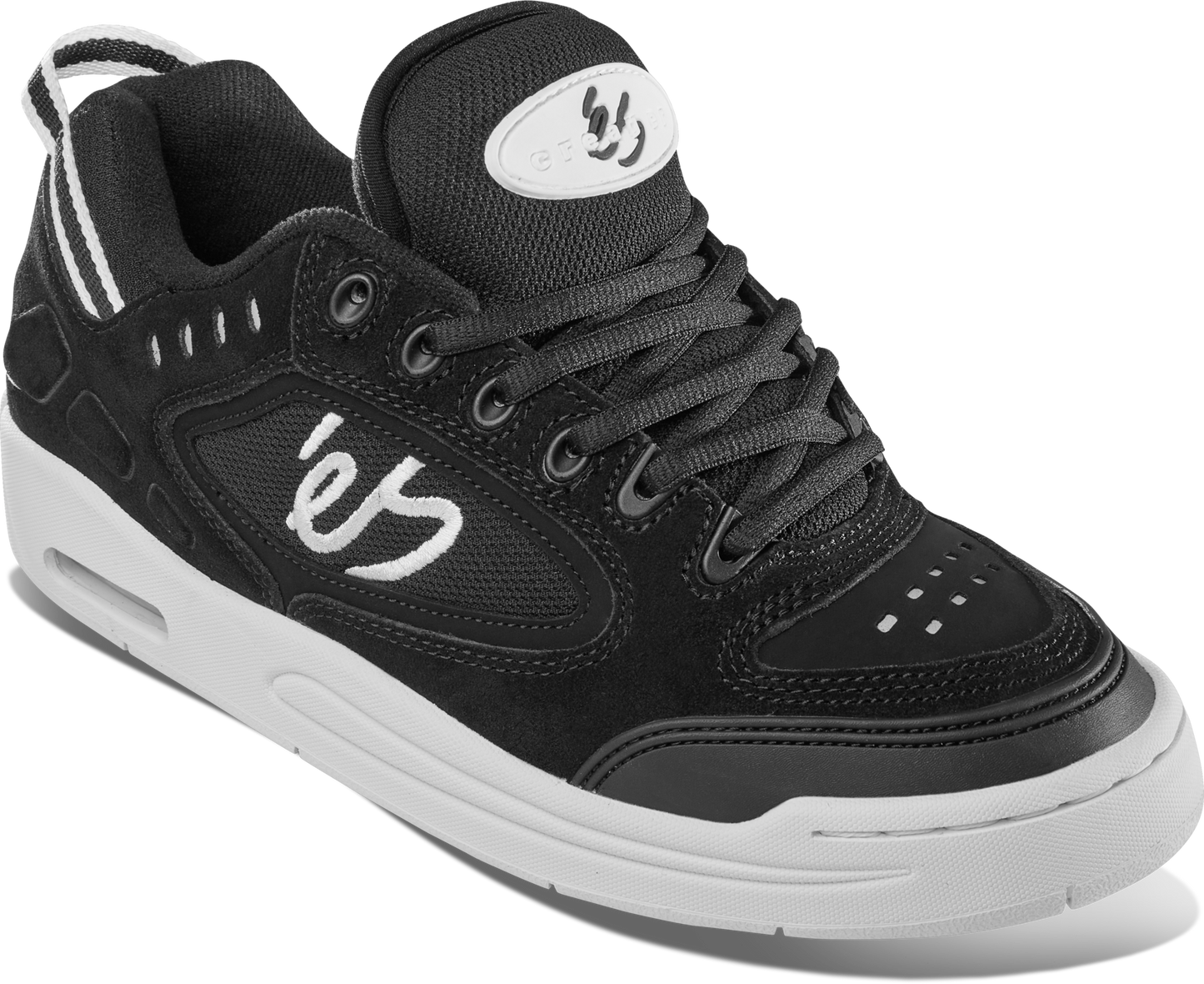 creager - skate shoes - black/white - esskateboarding