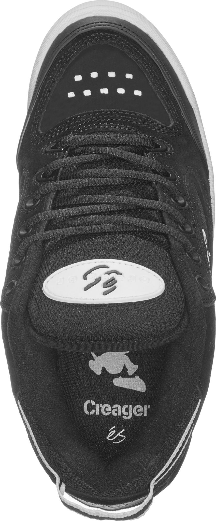 creager - skate shoes - black/white - esskateboarding