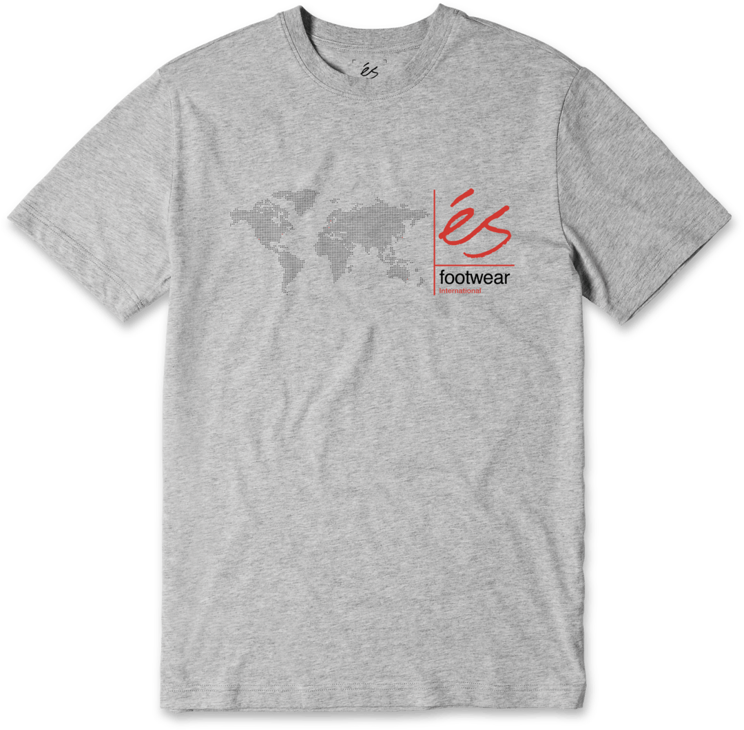 Digi Map Tee grey/heather - t-shirt | éS skateboarding S/S Basic T-Shirt Es Footwear Sneakers Skate Style OG Premium