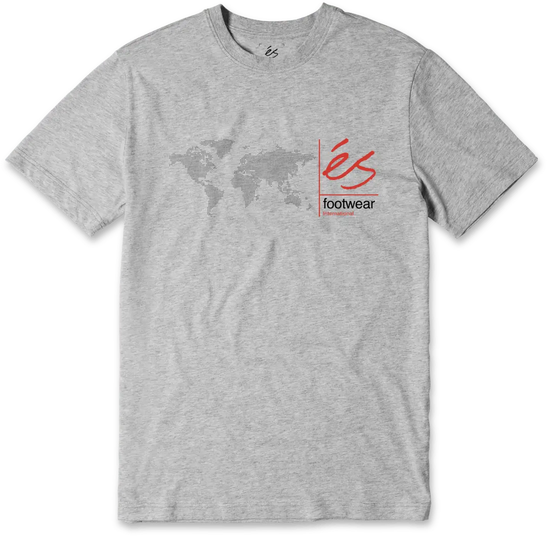 Digi Map Tee grey/heather - t-shirt | éS skateboarding S/S Basic T-Shirt Es Footwear Sneakers Skate Style OG Premium