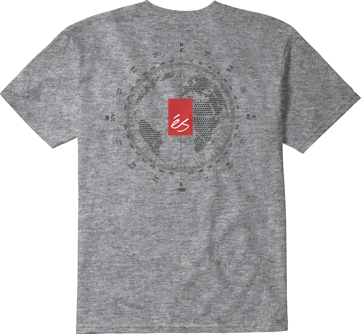 compass tee - shirts & tops - grey/heather - esskateboarding