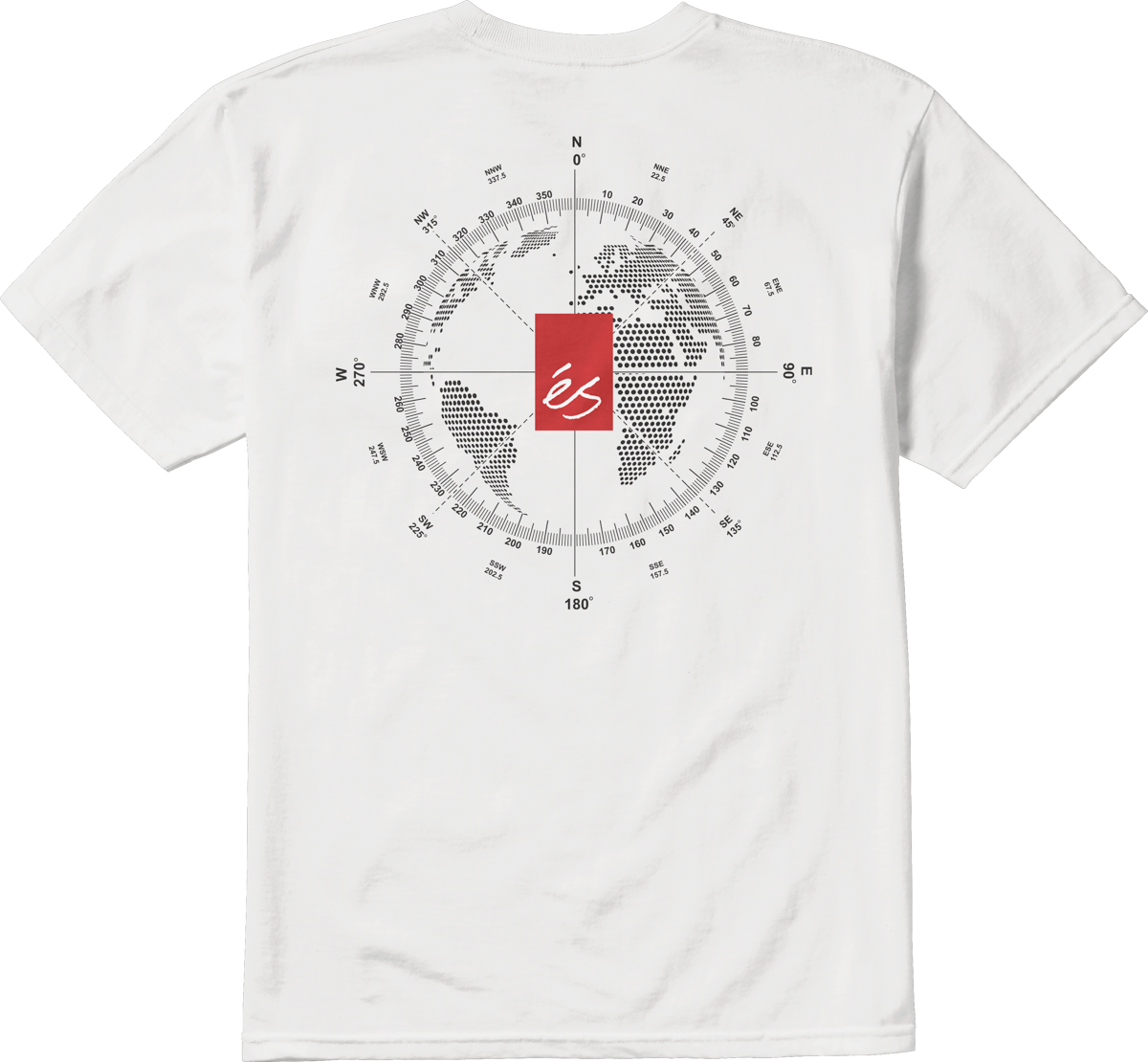 compass tee - shirts & tops - white - esskateboarding
