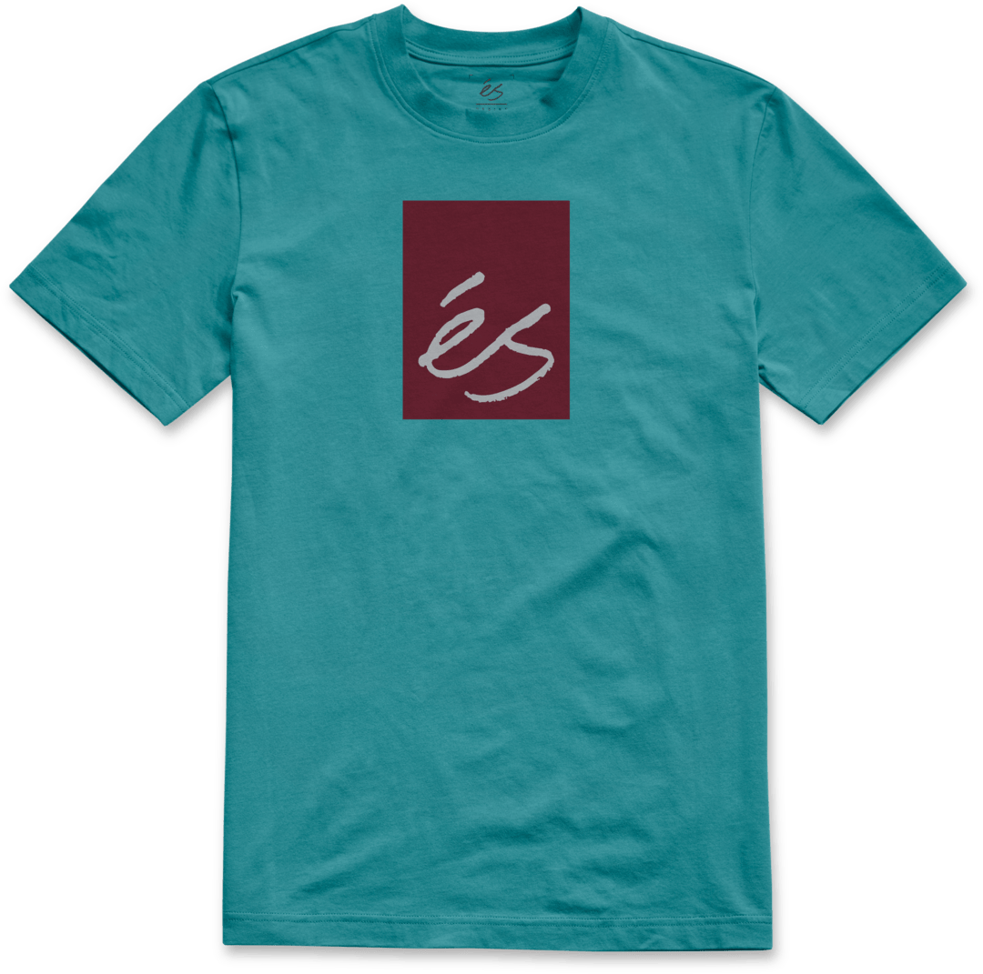 Main Block Tee teal - t-shirt | éS skateboarding S/S Basic T-Shirt Es Footwear Sneakers Skate Style OG Premium