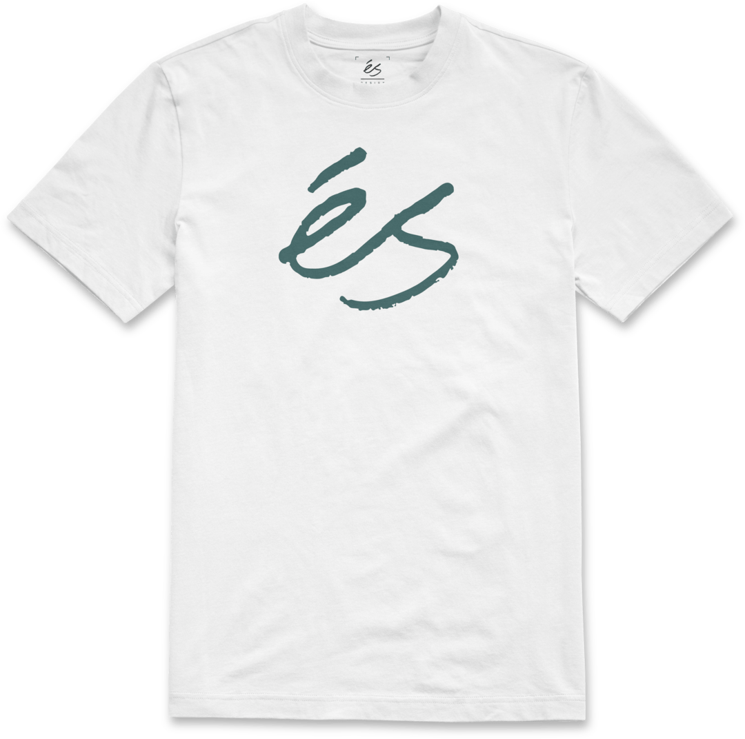 Script Tee white/green - t-shirt | éS skateboarding S/S Basic T-Shirt Es Footwear Sneakers Skate Style OG Premium