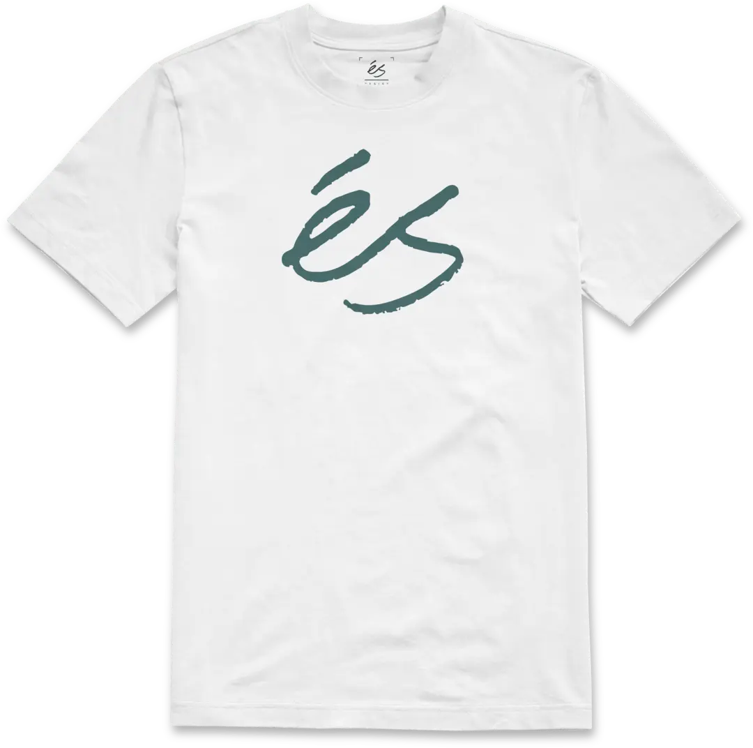 Script Tee white/green - t-shirt | éS skateboarding S/S Basic T-Shirt Es Footwear Sneakers Skate Style OG Premium