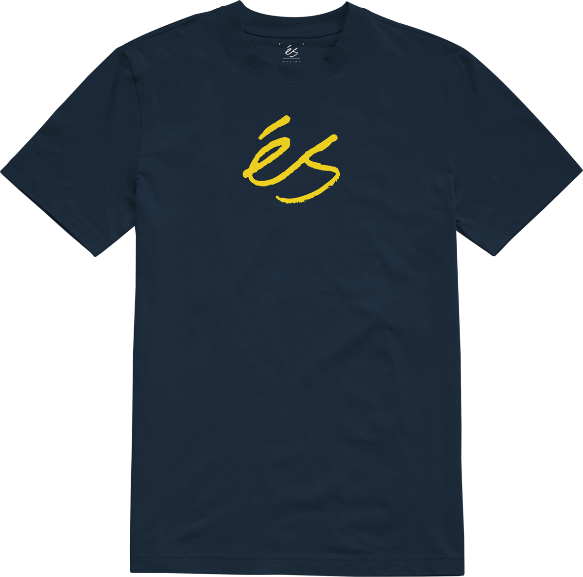 script mid tee - shirts & tops - navy/yellow - esskateboarding