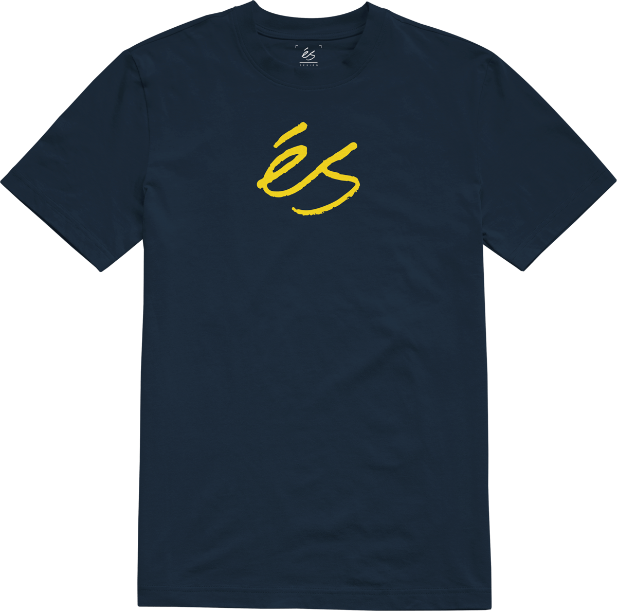 Script Mid Tee navy/yellow - t-shirt | éS skateboarding S/S Basic T-Shirt Es Footwear Sneakers Skate Style OG Premium