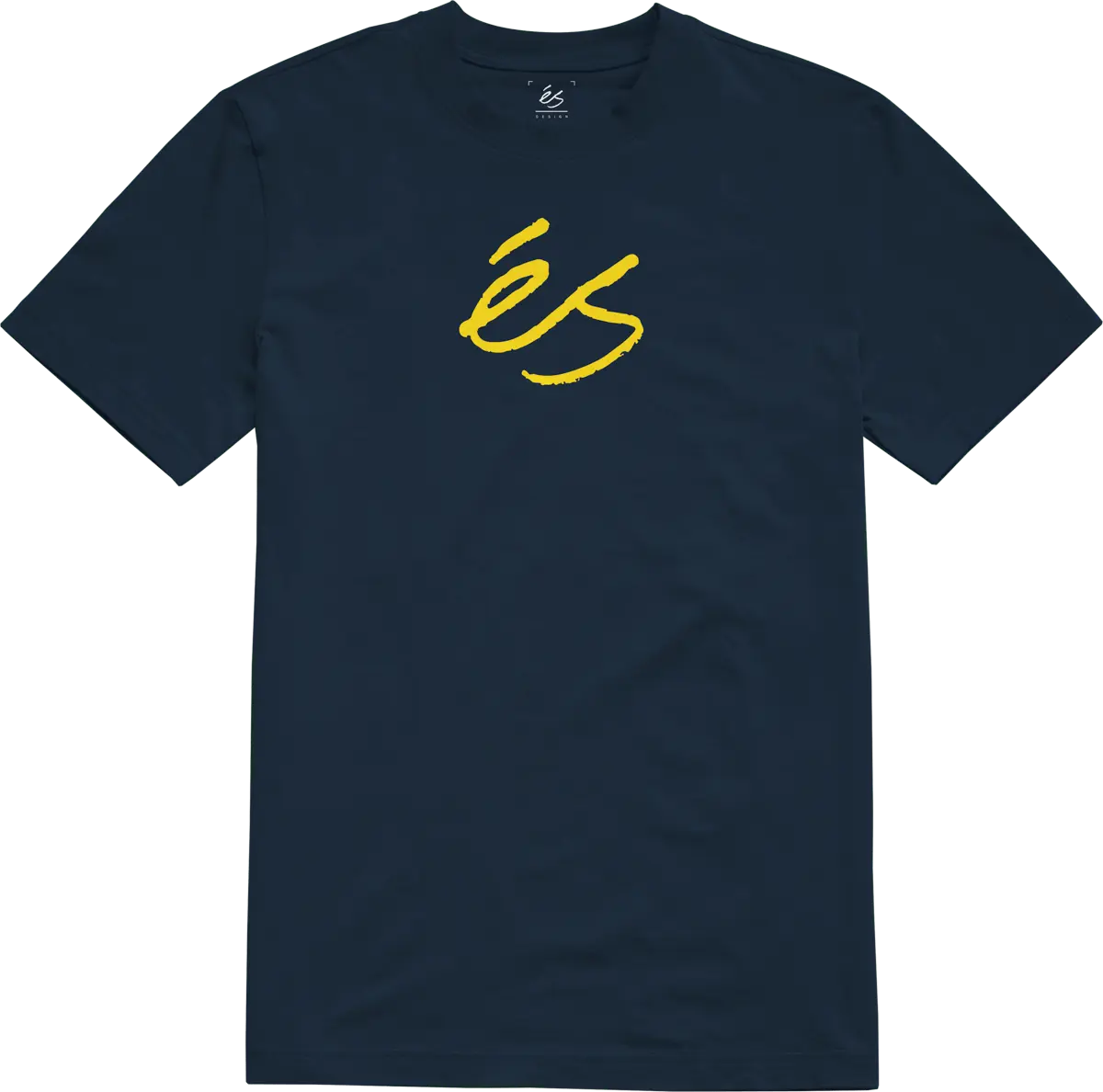 Script Mid Tee navy/yellow - t-shirt | éS skateboarding S/S Basic T-Shirt Es Footwear Sneakers Skate Style OG Premium