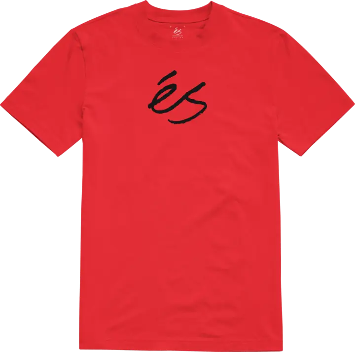 Script Tee Red/Black Short Sleeve Shirt | éS skateboarding S/S Basic T-Shirt Es Footwear Sneakers Skate Style OG Premium