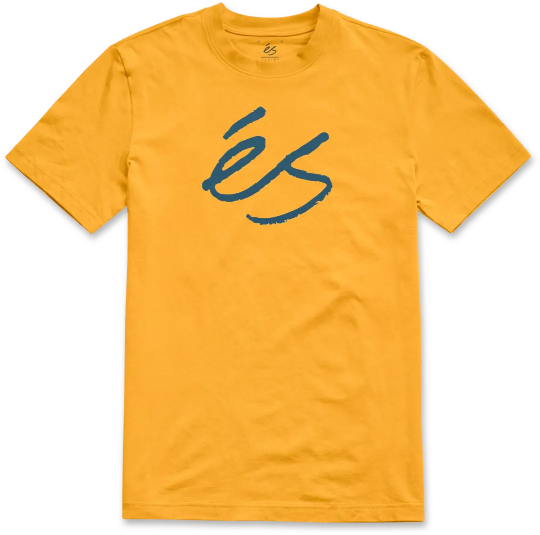 Script Tee gold - t-shirt | éS skateboarding S/S Basic T-Shirt Es Footwear Sneakers Skate Style OG Premium