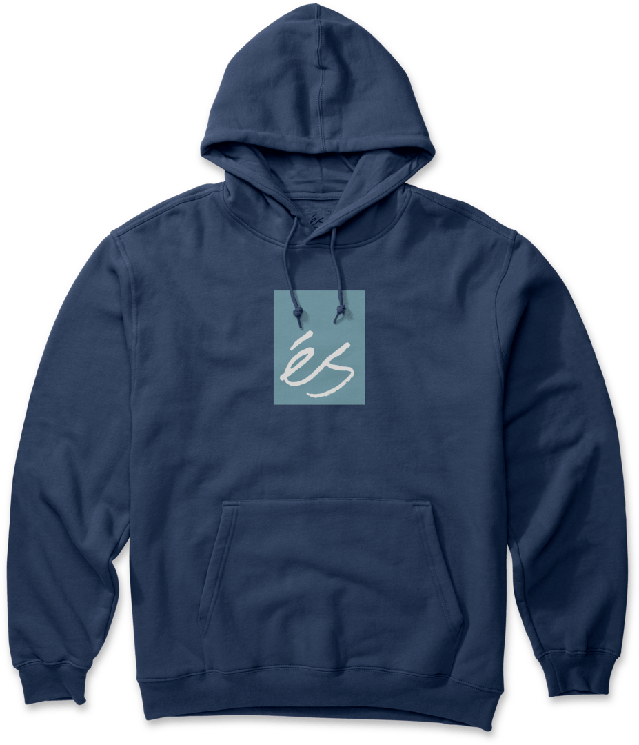 Main Block t-shirt navy/blue | éS skateboarding Screen Hooded Fleece Es Footwear Sneakers Skate Style OG Premium