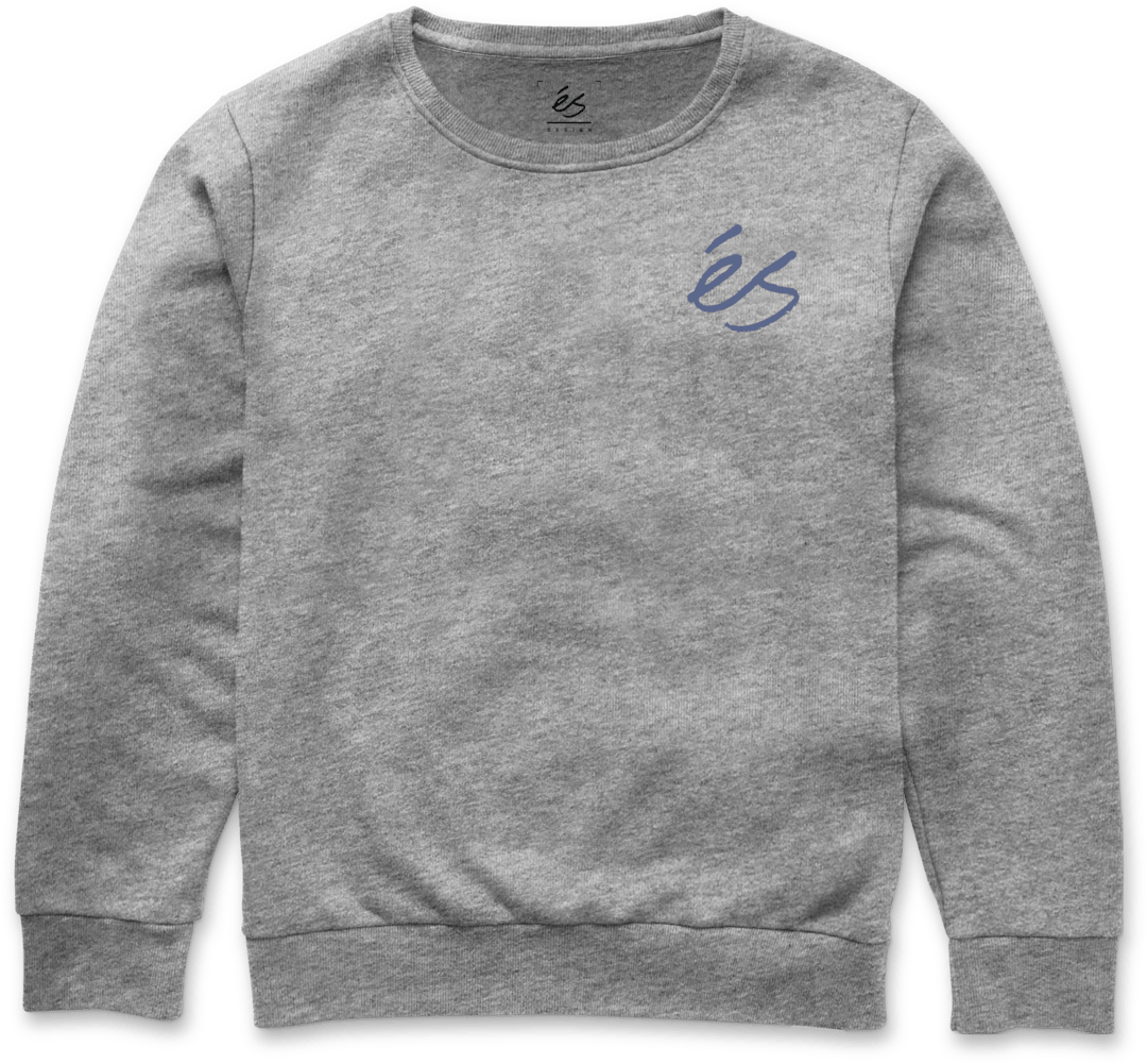 Mini Script Crewneck Grey - Pullover | éS skateboarding Screen Crew Fleece Es Footwear Sneakers Skate Style OG Premium