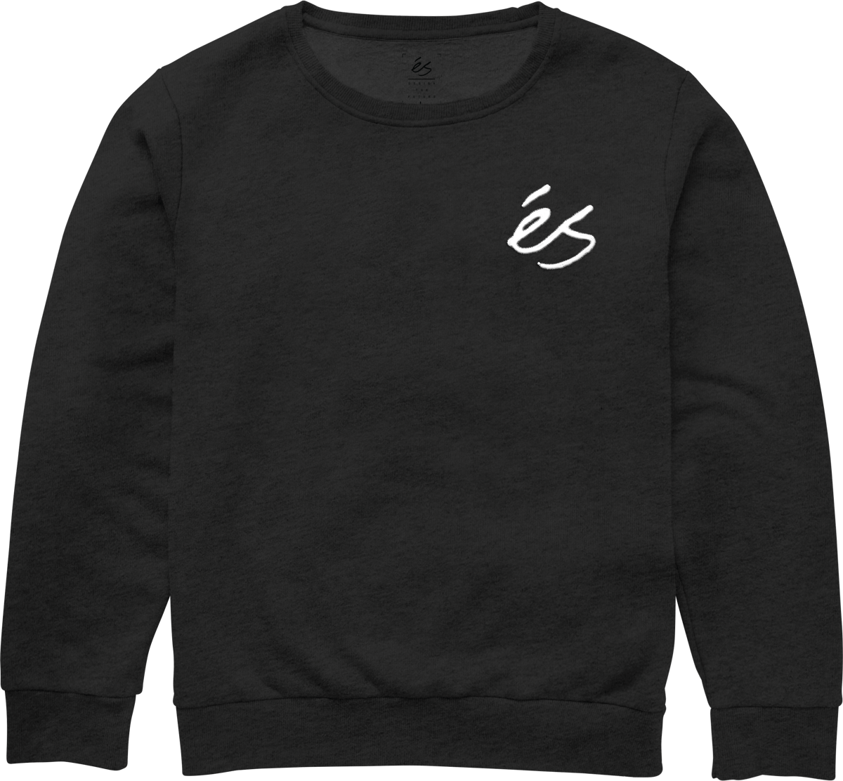 Mini Script Crewneck Black Fleece | éS skateboarding Screen Crew Fleece Es Footwear Sneakers Skate Style OG Premium