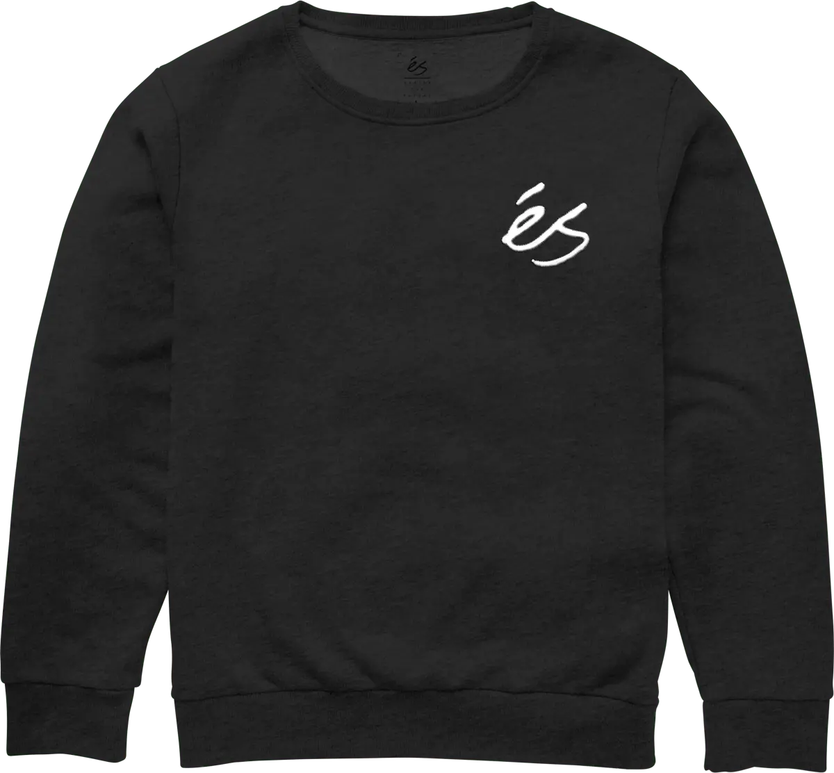 Mini Script Crewneck Black Fleece | éS skateboarding Screen Crew Fleece Es Footwear Sneakers Skate Style OG Premium