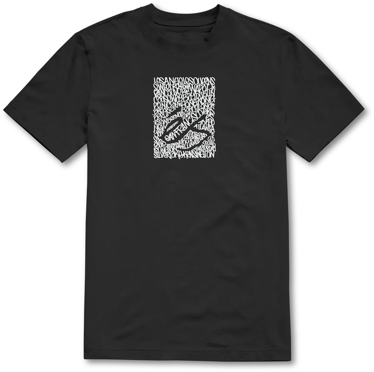 City Block Tee Black Loose Fit Cotton | éS skateboarding S/S Basic T-Shirt Es Footwear Sneakers Skate Style OG Premium