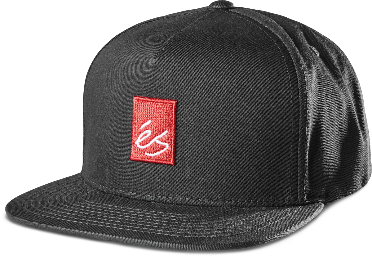 main block snapback hat - hats - black/red - esskateboarding