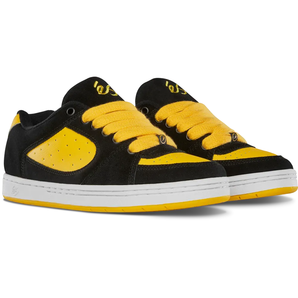 Accel Skate Shoes in Black, Yellow | éS Skateboarding eS Footwear Sneakers Skate Style OG Premium