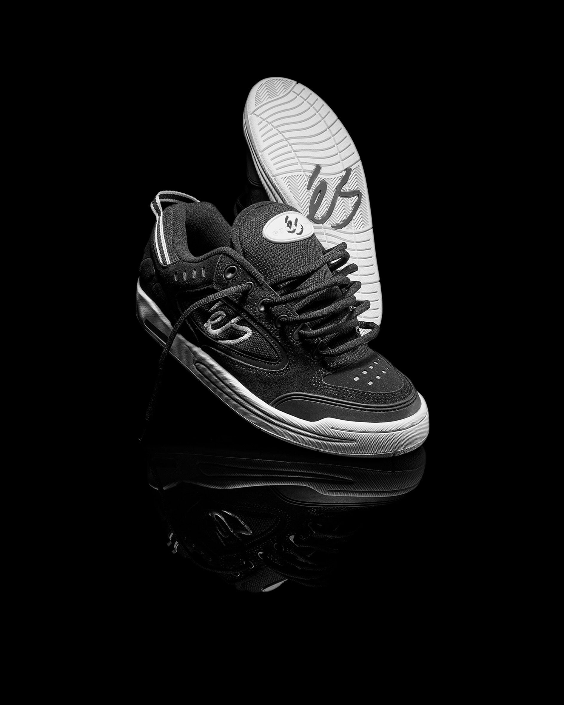 creager - skate shoes - black/white - esskateboarding