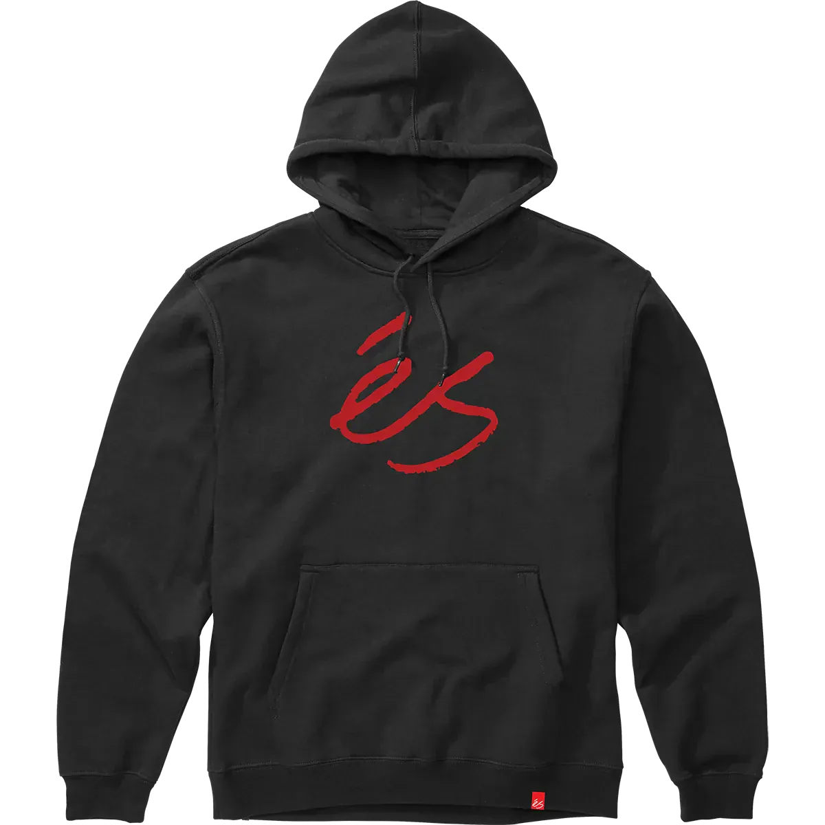 Script Pullover Hoodie Black Fleece | éS skateboarding Screen Hooded Fleece Es Footwear Sneakers Skate Style OG Premium