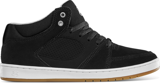 accel slim mid - skate shoes - black/white/silver - esskateboarding