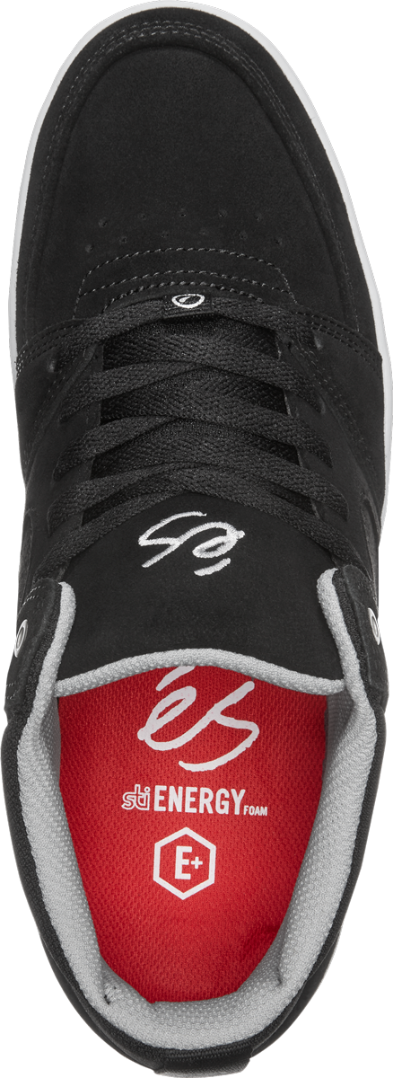 accel slim mid - skate shoes - black/white/silver - esskateboarding