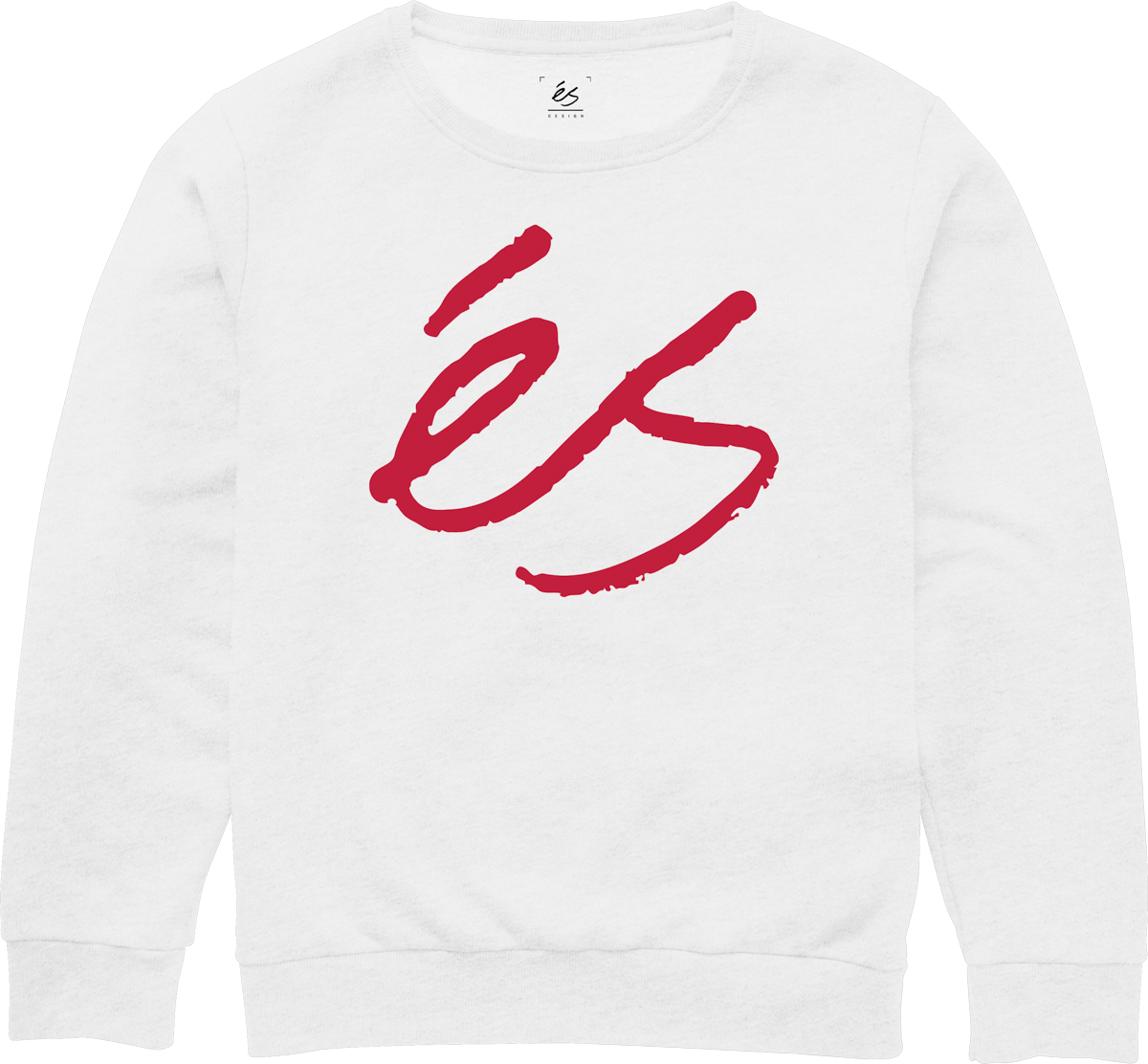 es script crewneck - shirts & tops - white - esskateboarding