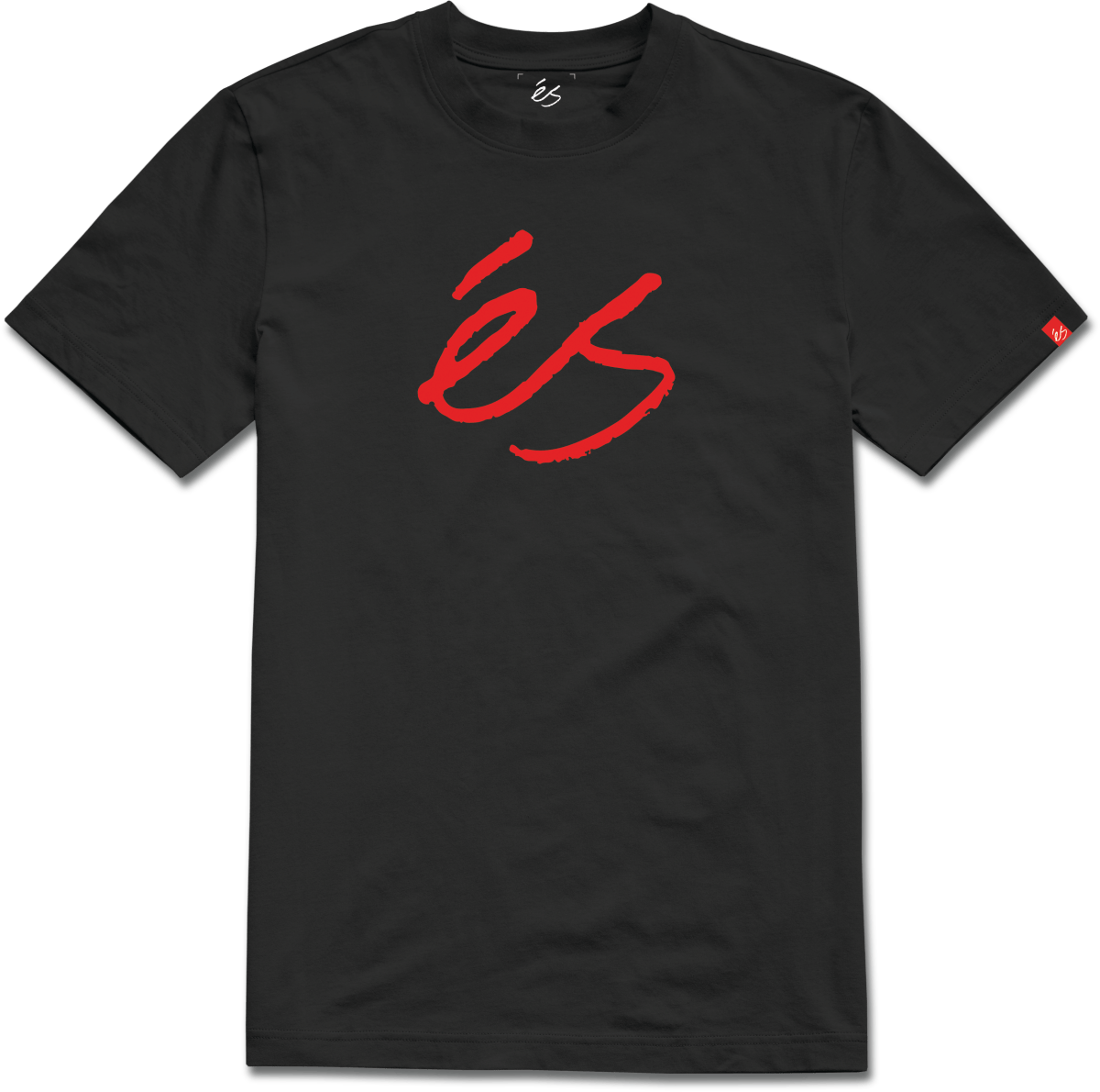 Script Tee Black Short Sleeve Cotton | éS skateboarding S/S Basic T-Shirt Es Footwear Sneakers Skate Style OG Premium