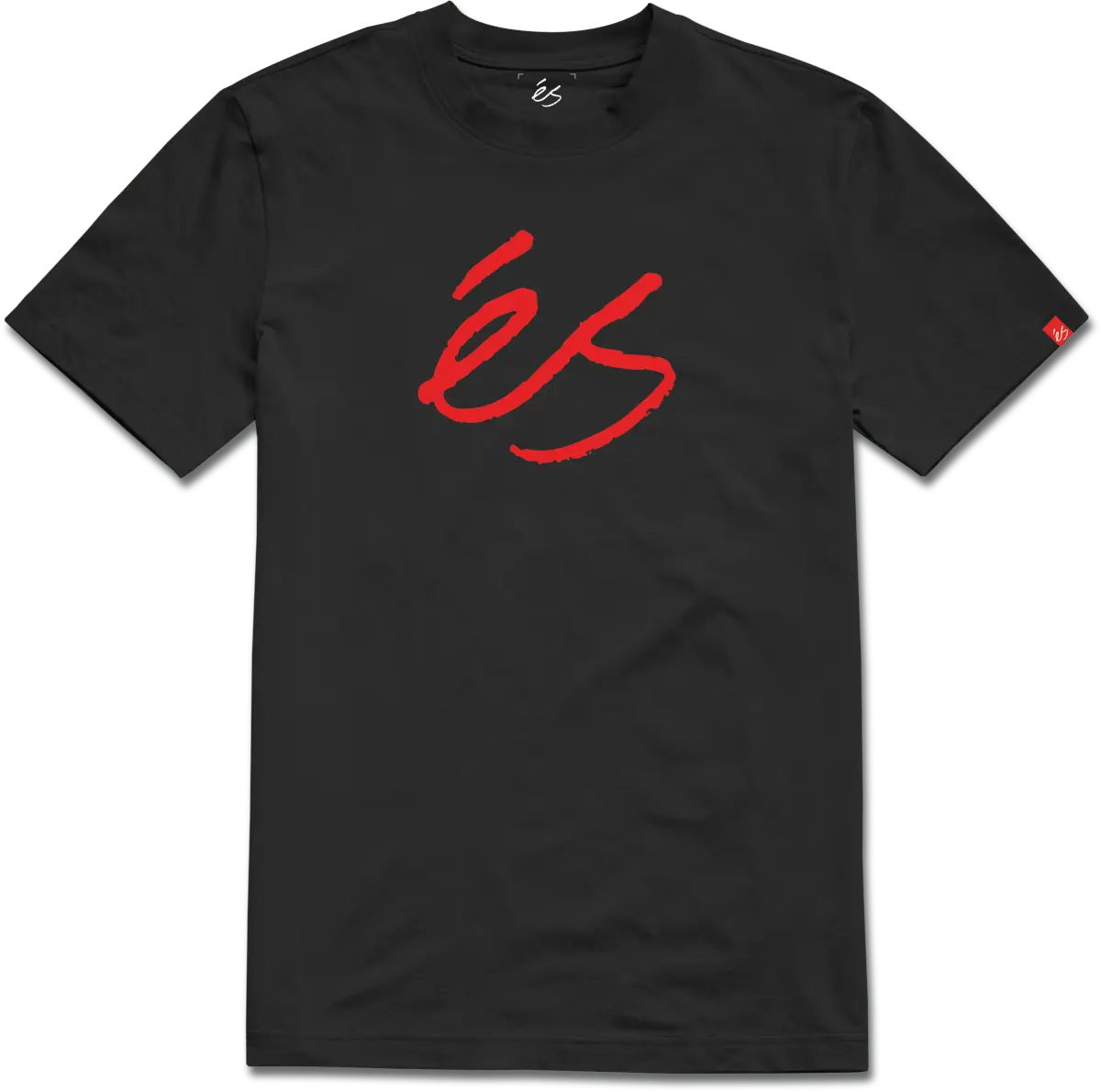 Script Tee Black Short Sleeve Cotton | éS skateboarding S/S Basic T-Shirt Es Footwear Sneakers Skate Style OG Premium