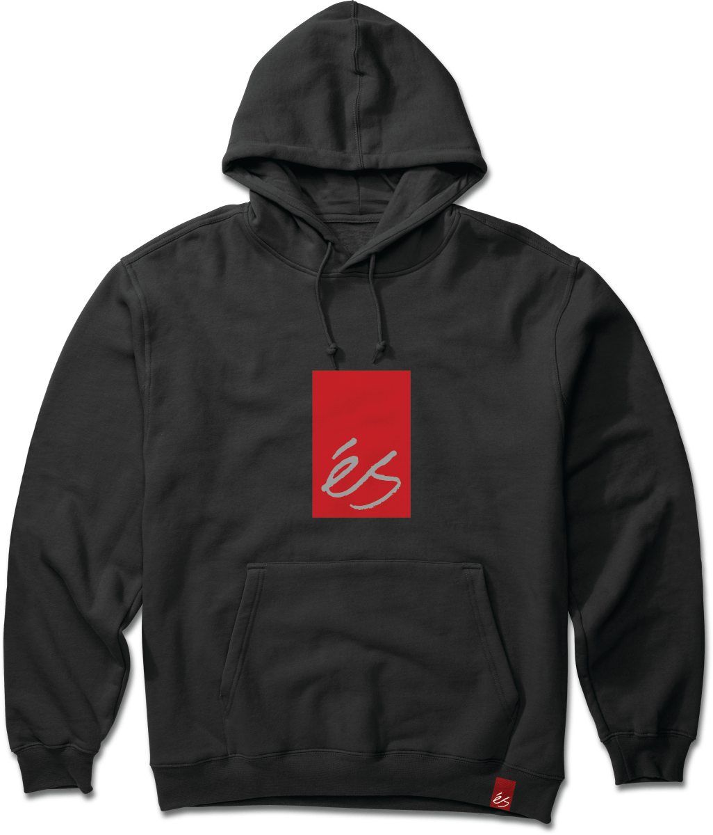 Main Block Pullover Hoodie Black Logo | éS skateboarding Screen Hooded Fleece Es Footwear Sneakers Skate Style OG Premium