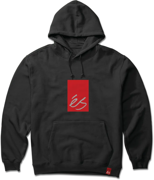 Main Block Pullover Hoodie Black Logo | éS skateboarding Screen Hooded Fleece Es Footwear Sneakers Skate Style OG Premium