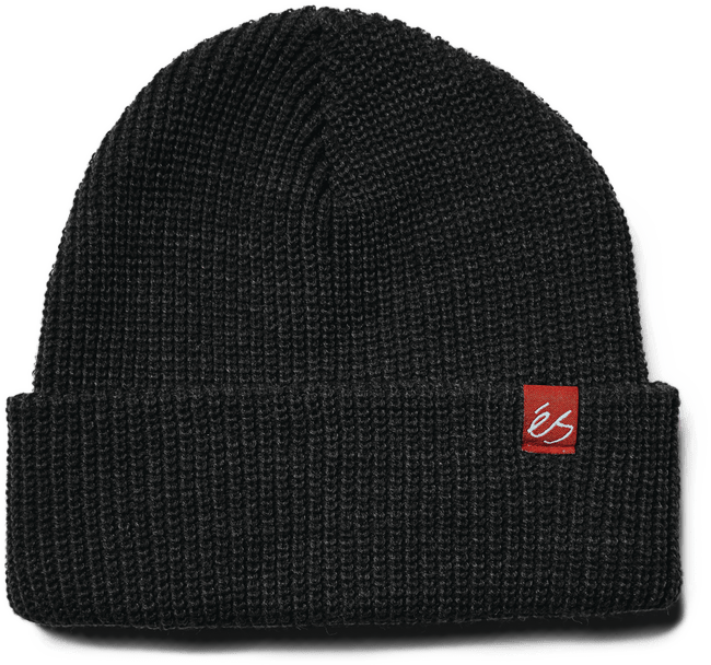 Block Beanie Black Fold Knit Essential | éS skateboarding Beanie Es BLACK / ONE SIZE Footwear Sneakers Skate Style OG Premium 5140000881.001.OS.1ST 889262861150