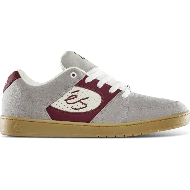 Accel Slim grey/burgundy - skate shoes | éS Skateboarding Low-Top Shoe Es Footwear Sneakers Skate Style OG Premium