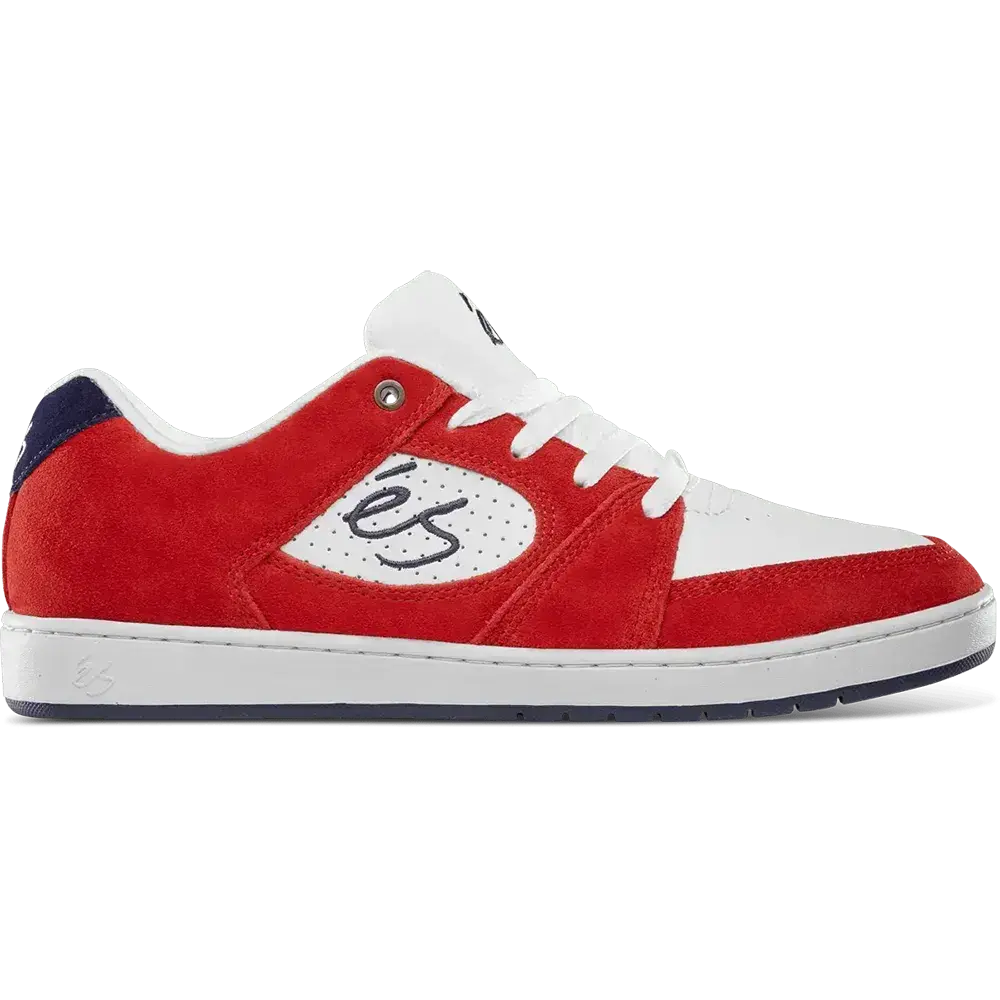 Accel Slim red/white/navy - skate shoes | éS Skateboarding Low-Top Shoe Es Footwear Sneakers Skate Style OG Premium