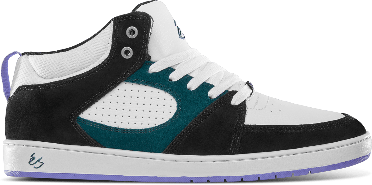 es エス アクセルスリムミッド 27.5 Accel Slim Mid black/white/green - skate shoes | éS skateboarding