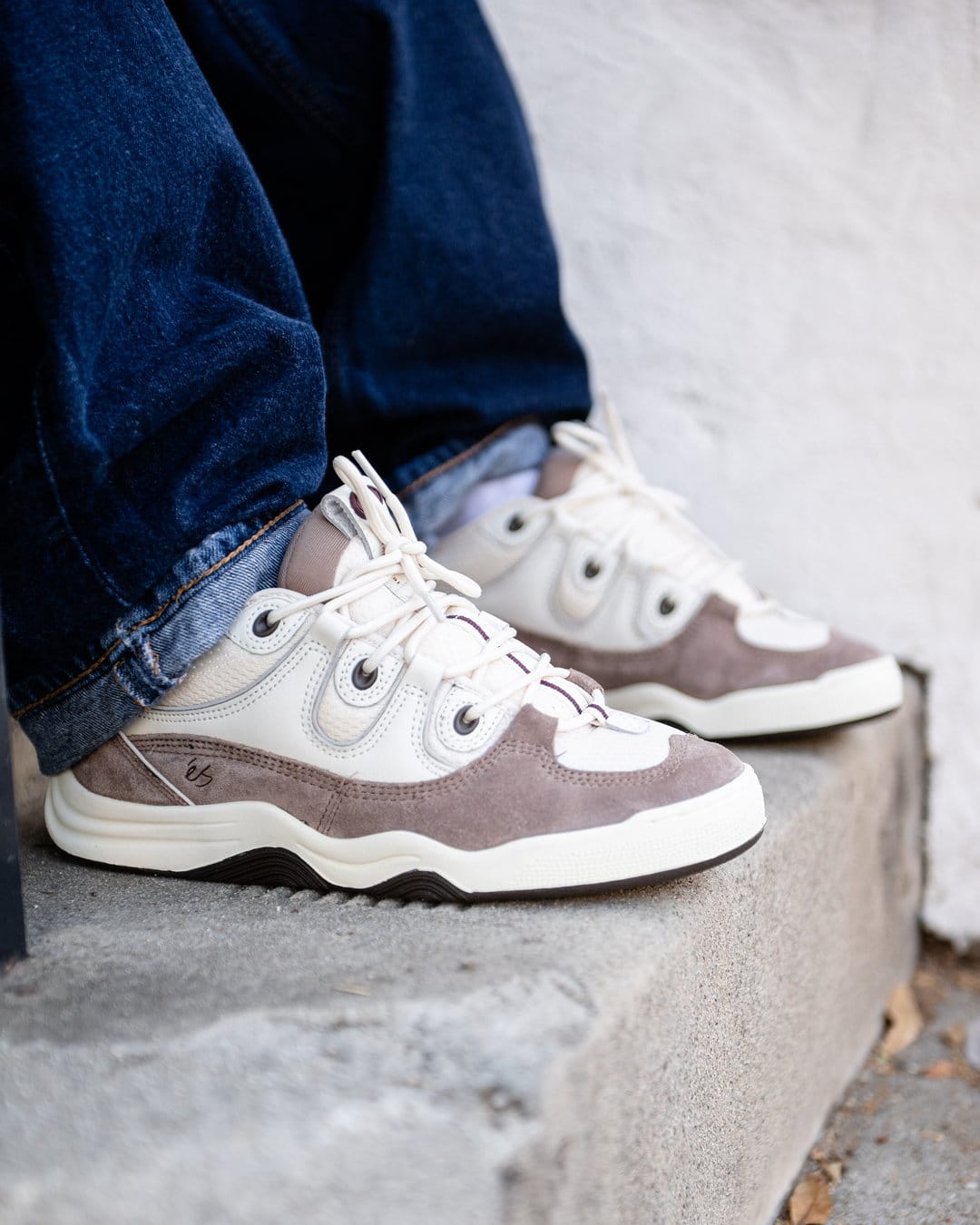 Two Nine 8 Skate Shoes in Warm Grey, Tan | éS Skateboarding eS Footwear Sneakers Skate Style OG Premium