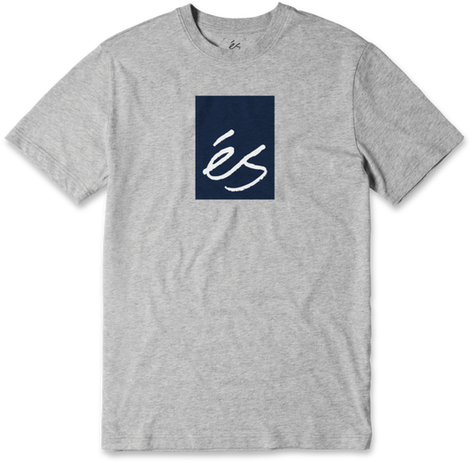 main block tee - shirts & tops - grey/navy - esskateboarding