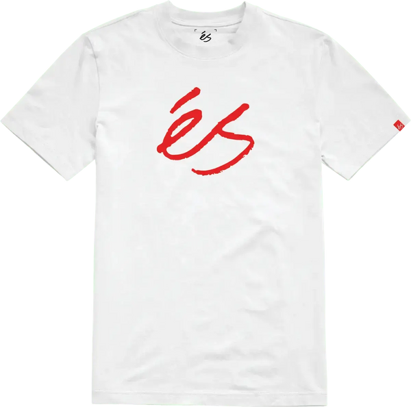 Script Tee White/Red – Basic T-shirt | éS Skateboarding