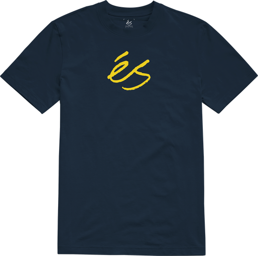 script mid tee - shirts & tops - navy/yellow - esskateboarding