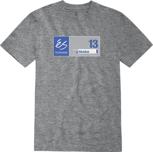 muska 13 tee - shirts & tops - grey/heather - esskateboarding