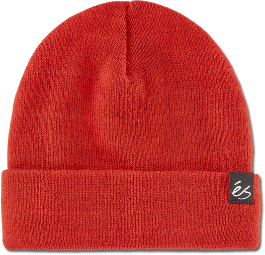 Red BLOCK BEANIE made from 100% acrylic fabric with a logo tag.