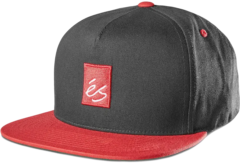 Main Block Snapback Hat Black/Red | éS skateboarding Custom Hat Es BLACK/RED / ONE SIZE Footwear Sneakers Skate Style OG Premium 5140000896.595.OS.1ST 889262947069