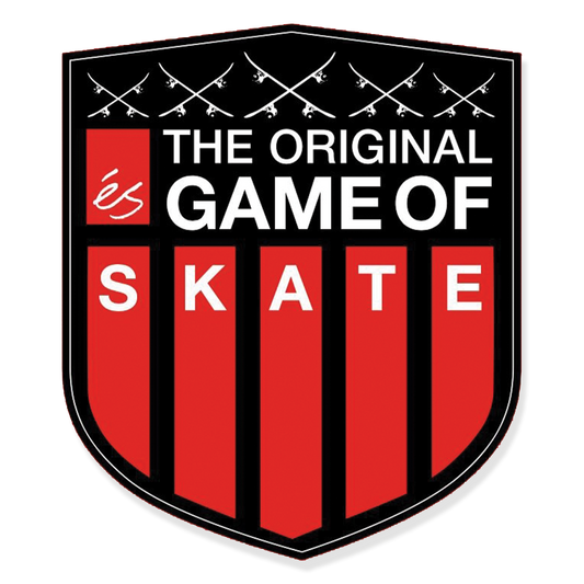 ES GAME OF SKATE SHIELD STICKER 2.5" SINGLE