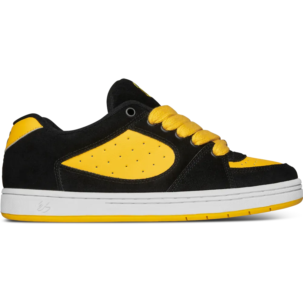 Accel Skate Shoes in Black, Yellow | éS Skateboarding eS Footwear Sneakers Skate Style OG Premium