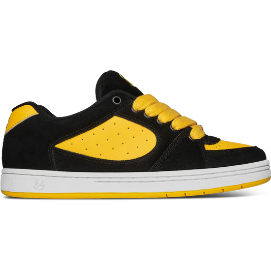 Accel Skate Shoes in Black, Yellow | éS Skateboarding eS Footwear Sneakers Skate Style OG Premium