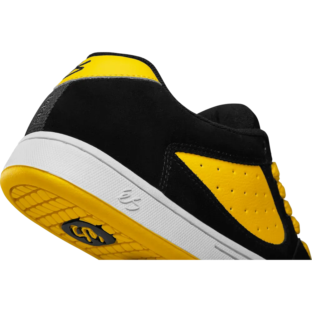 Accel Skate Shoes in Black, Yellow | éS Skateboarding eS Footwear Sneakers Skate Style OG Premium